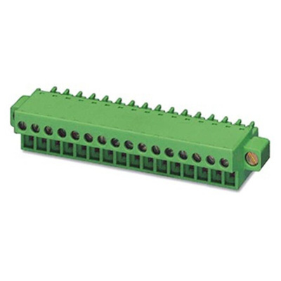 Phoenix Contact 3.81mm Pitch 20 Way Pluggable Terminal Block, Plug, Cable Mount, Screw Termination