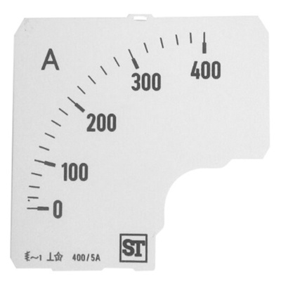 Sifam Tinsley Analogue Ammeter Scale, 400A, for use with 72 x 72 Analogue Panel Ammeter