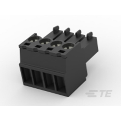 TE Connectivity 3.5mm Pitch 4 Way Pluggable Terminal Block, Plug, Cable Mount, Screw Termination