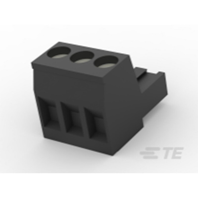 TE Connectivity 5mm Pitch 3 Way Pluggable Terminal Block, Plug, Cable Mount, Screw Termination