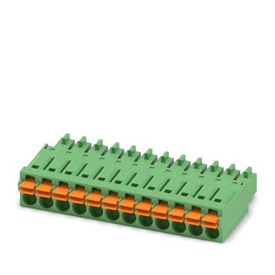 Phoenix Contact 3.5mm Pitch 12 Way Pluggable Terminal Block, Plug, Panel Mount, Spring Cage Termination