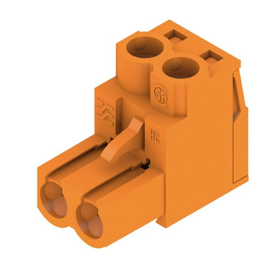 Weidmuller 5.08mm Pitch 2 Way Right Angle Pluggable Terminal Block, Plug, Through Hole, Screw Termination