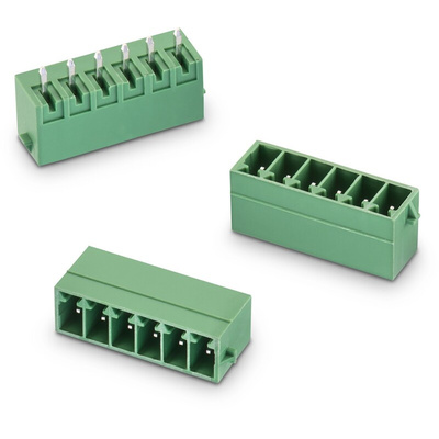 Wurth Elektronik 3.5mm Pitch 7 Way Vertical Pluggable Terminal Block, Header, Through Hole, Solder Termination
