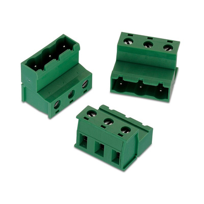 Wurth Elektronik 7.62mm Pitch 3 Way Vertical Pluggable Terminal Block, Inverted Plug, Cable Mount, Solder Termination