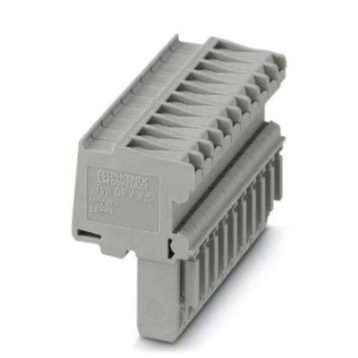 Phoenix Contact Not Applicable Pitch 10 Way Pluggable Terminal Block, Plug, DIN Rail, Spring Cage Termination