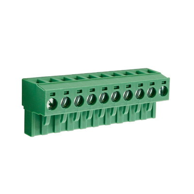 CAMDENBOSS 5.08mm Pitch 10 Way Right Angle Pluggable Terminal Block, Plug, Through Hole, Screw Termination