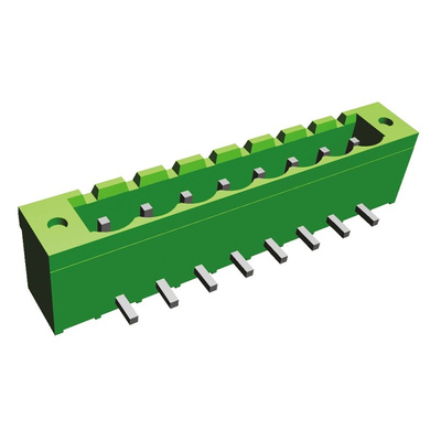 TE Connectivity 5.08mm Pitch 8 Way Pluggable Terminal Block, Header, Panel Mount, Solder Termination