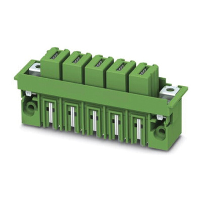 Phoenix Contact 15.0mm Pitch 4 Way Pluggable Terminal Block, Feed Through Inverted Header, Panel Mount, Through Hole,