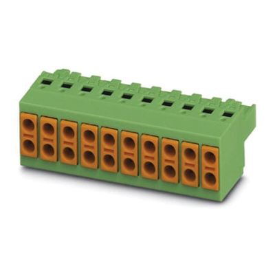 Phoenix Contact 5mm Pitch 9 Way Pluggable Terminal Block, Plug, Spring Cage Termination
