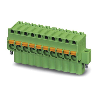 Phoenix Contact 5mm Pitch 15 Way Pluggable Terminal Block, Plug, Spring Cage Termination