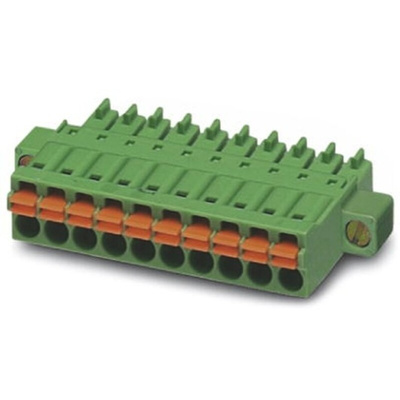 Phoenix Contact 3.5mm Pitch 3 Way Pluggable Terminal Block, Plug, Cable Mount, Spring Cage Termination