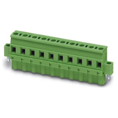 Phoenix Contact 7.62mm Pitch 12 Way Right Angle Pluggable Terminal Block, Plug, Cable Mount, Screw Termination