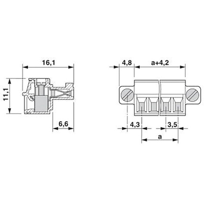 Phoenix Contact 3.5mm Pitch 17 Way Pluggable Terminal Block, Plug, Cable Mount, Screw Termination