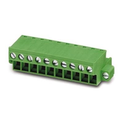 Phoenix Contact 5mm Pitch 12 Way Pluggable Terminal Block, Plug, Cable Mount, Screw Termination