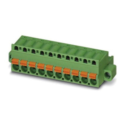 Phoenix Contact 5mm Pitch 15 Way Pluggable Terminal Block, Plug, Spring Cage Termination