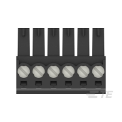 TE Connectivity 3.5mm Pitch 6 Way Pluggable Terminal Block, Plug, Cable Mount, Screw Termination