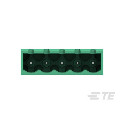 TE Connectivity 5mm Pitch 5 Way Vertical Pluggable Terminal Block, Header, Through Hole, Solder Termination