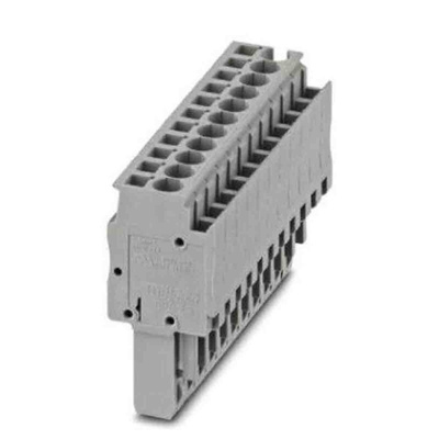 Phoenix Contact 5.2mm Pitch 11 Way Pluggable Terminal Block, Plug, DIN Rail, Spring Cage Termination