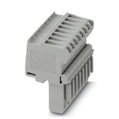 Phoenix Contact Not Applicable Pitch 8 Way Pluggable Terminal Block, Plug, DIN Rail, Spring Cage Termination
