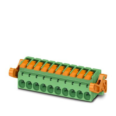 Phoenix Contact 5.08mm Pitch 12 Way Pluggable Terminal Block, Plug, Cable Mount, Push-In Termination