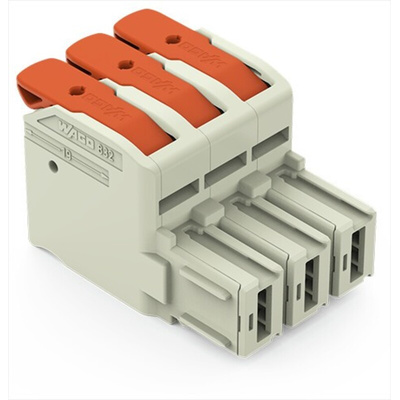 Wago 10.16mm Pitch 3 Way Pluggable Terminal Block, Plug
