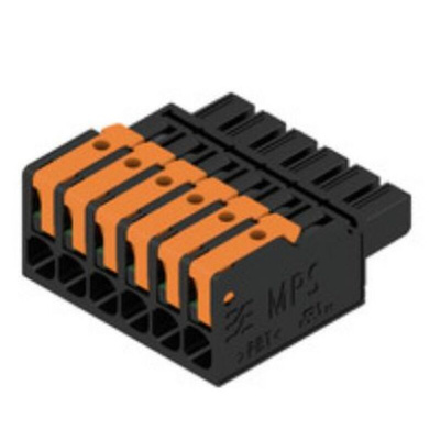 Weidmuller 5mm Pitch 6 Way Pluggable Terminal Block, Plug, PCB Mount