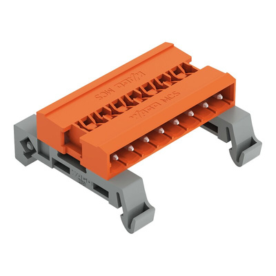 Wago 5.08mm Pitch 8 Way Horizontal Pluggable Terminal Block, Pin Header, DIN Rail Mount, Pin Termination