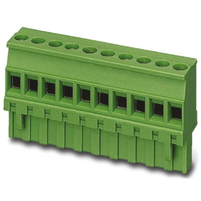Phoenix Contact 5mm Pitch 9 Way Pluggable Terminal Block, Plug, Cable Mount, Screw Termination