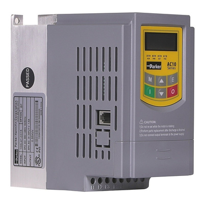 Parker AC10 Inverter Drive, 1-Phase In, 0.5 → 650Hz Out, 0.75 kW, 230 V, 11.4 A