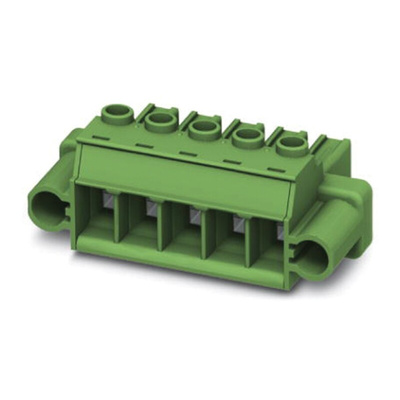 Phoenix Contact 7.62mm Pitch 10 Way Pluggable Terminal Block, Plug, Screw Termination