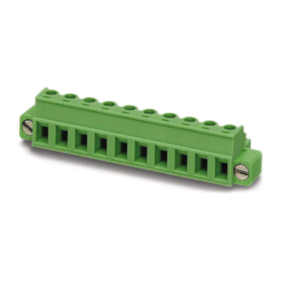 Phoenix Contact 5.08mm Pitch 12 Way Pluggable Terminal Block, Plug, Cable Mount, Screw Termination