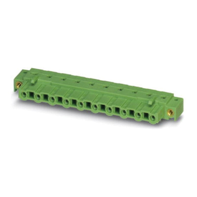 Phoenix Contact 7.62mm Pitch 10 Way Right Angle Pluggable Terminal Block, Inverted Header, Through Hole, Solder