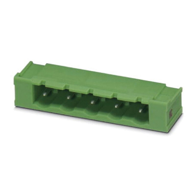 Phoenix Contact 7.62mm Pitch 7 Way Right Angle Pluggable Terminal Block, Header, Through Hole, Solder Termination