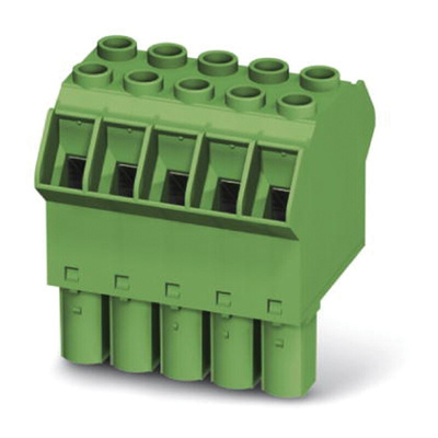 Phoenix Contact 10.16mm Pitch 5 Way Pluggable Terminal Block, Plug, Screw Termination