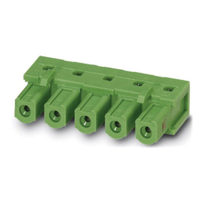Phoenix Contact 7.62mm Pitch 7 Way Right Angle Pluggable Terminal Block, Inverted Header, Through Hole, Solder