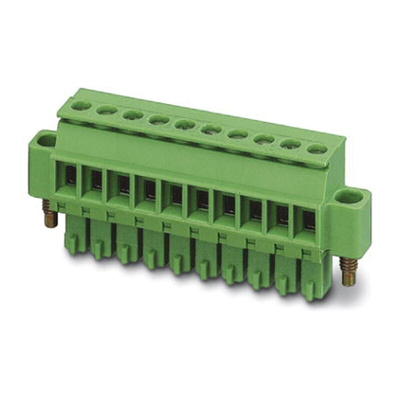 Phoenix Contact 3.5mm Pitch 3 Way Pluggable Terminal Block, Plug, Cable Mount, Screw Termination