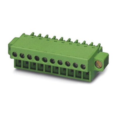 Phoenix Contact 7.62mm Pitch 8 Way Pluggable Terminal Block, Plug, Screw Termination