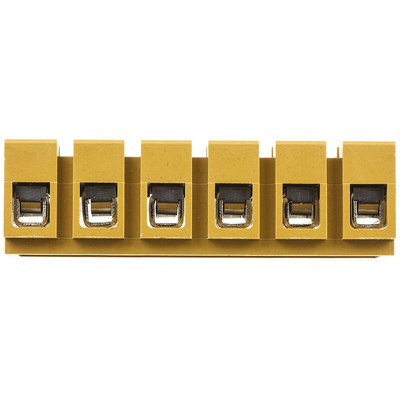 Weidmuller SAK Series Non-Fused Terminal Block, 6-Way, 41A, 22 → 10 AWG Wire, Screw Termination