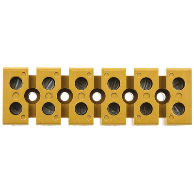 Weidmuller SAK Series Non-Fused Terminal Block, 6-Way, 41A, 22 → 10 AWG Wire, Screw Termination