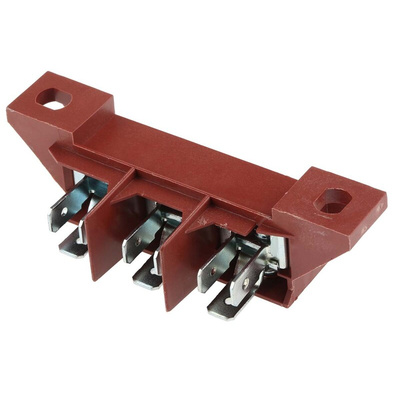 RS PRO Non-Fused Terminal Block, 3-Way, 40A, 22 → 8 AWG Wire, Screw Down Termination