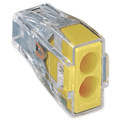 Wago 773 PUSH WIRE Series Junction Box Connector, 2-Way, 24A, 18 → 12 AWG, 16 → 12 AWG Wire, Push In