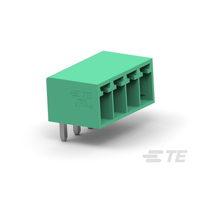 TE Connectivity 3.5mm Pitch 5 Way Right Angle Pluggable Terminal Block, Header, Through Hole, Solder Termination