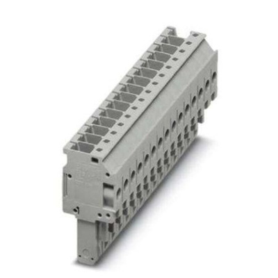 Phoenix Contact 6.2mm Pitch 15 Way Pluggable Terminal Block, Plug, DIN Rail, Screw Termination