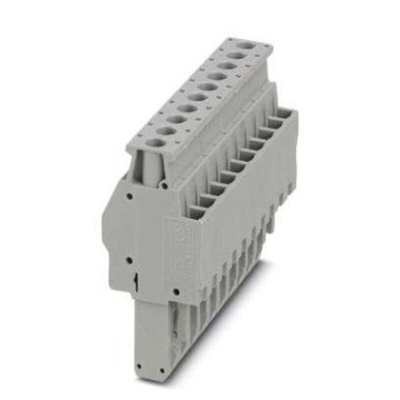 Phoenix Contact Not Applicable Pitch 10 Way Pluggable Terminal Block, Plug, DIN Rail, Screw Termination