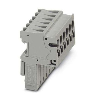 Phoenix Contact 6 Way Pluggable Terminal Block, Plug, DIN Rail, Spring Cage Termination