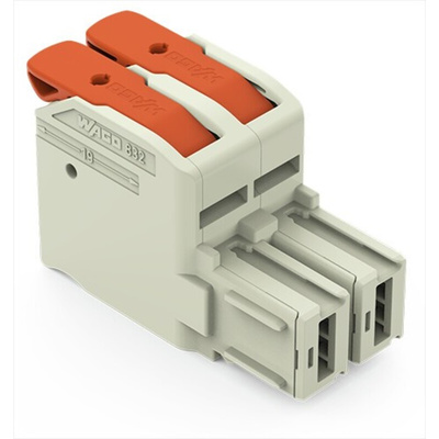 Wago 10.16mm Pitch 2 Way Pluggable Terminal Block, Plug