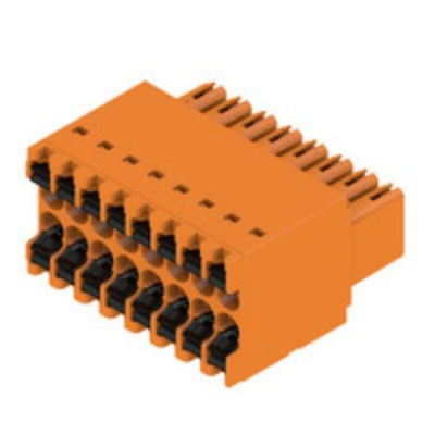 Weidmuller 2.5mm Pitch 16 Way Pluggable Terminal Block, Plug, PCB