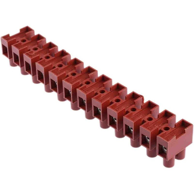 RS PRO Non-Fused Terminal Block, 12-Way, 57A, 10 mm² Wire, Screw Down Termination