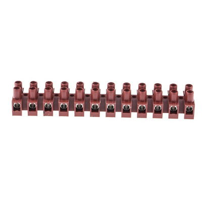 RS PRO Non-Fused Terminal Block, 12-Way, 41A, 6 mm² Wire, Screw Down Termination