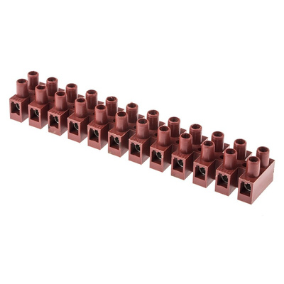 RS PRO Non-Fused Terminal Block, 12-Way, 41A, 6 mm² Wire, Screw Down Termination
